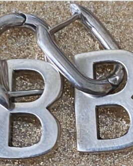 B Initial Sterling Silver Earrings