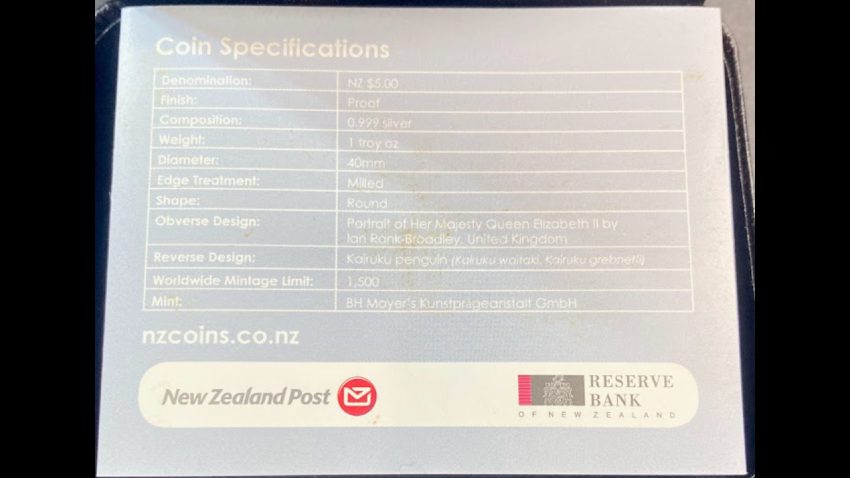 2014 New Zealand Kairuku Penguin Proof Silver Coin - Image 4
