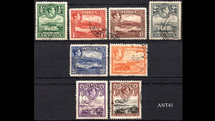 1938-48 Set of 8 Antigua Used Stamps