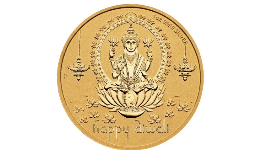 Diwali 1oz Silver Gilded Coin - Image 3