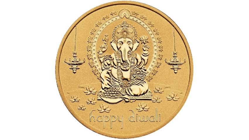 Diwali 1oz Silver Gilded Coin - Image 2