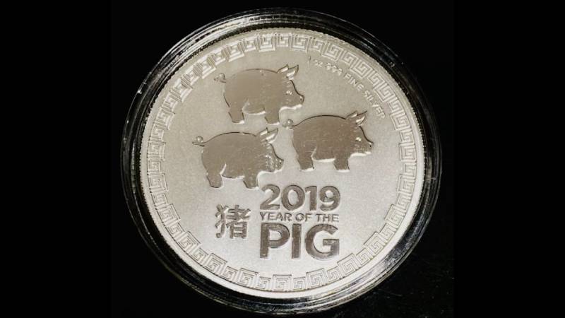 2019 1 Oz Year of the Pig Silver Coin