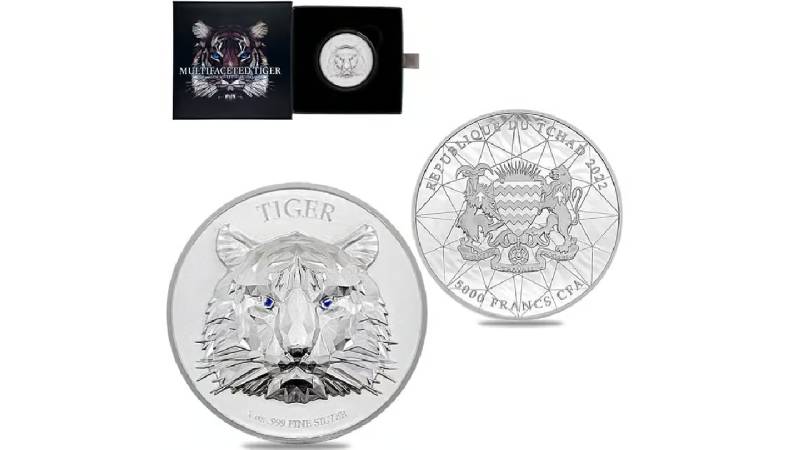 Multifaceted Tiger 1Oz Ultra High Relief Silver Coin - Image 3