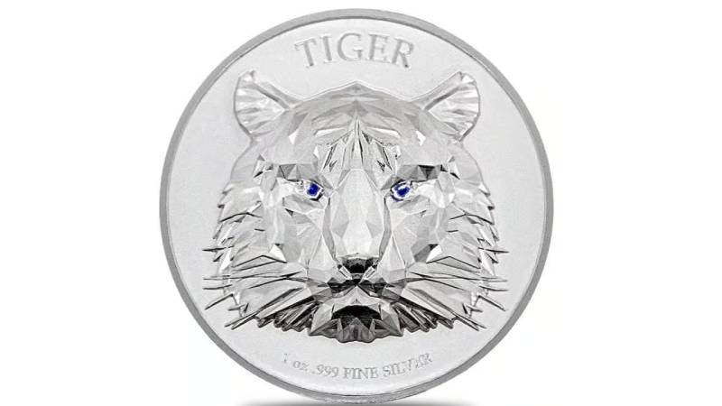Multifaceted Tiger 1Oz Ultra High Relief Silver Coin