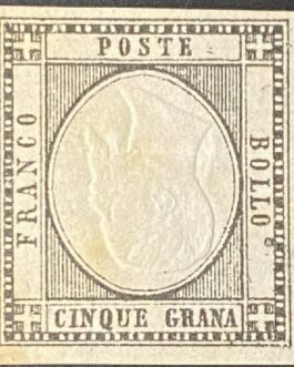 Neapolitan Province 5 Grana Black Fake Stamp