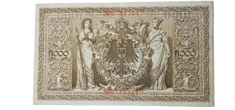 1910 German Empire 6 X 1000 Marks Consecutive Numbers - Image 3