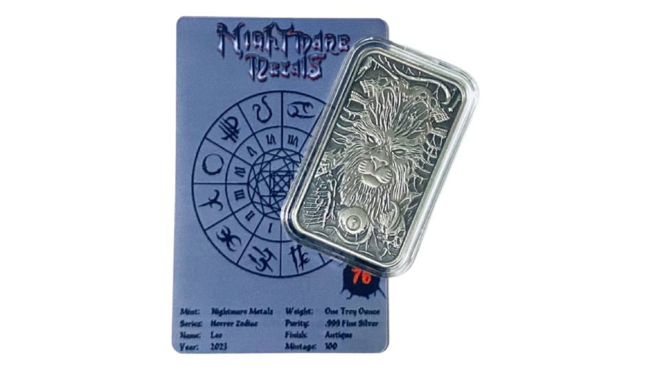 Horror Zodiacs – Leo 1 Oz Antique Finish Bar - Image 4