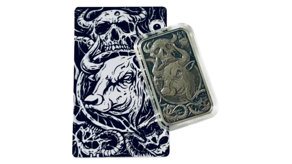 Horror Zodiacs – Taurus 1 Oz Antique Finish Bar - Image 4