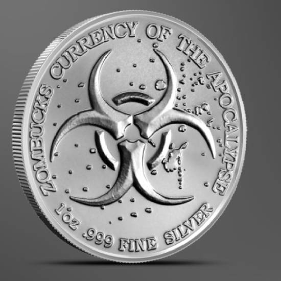 1 oz Zombucks World Kookaburied Silver Round