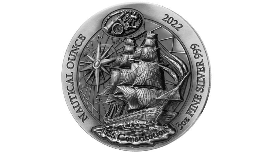 3 OZ Nautical Ounce High Relief Antique Silver Coin