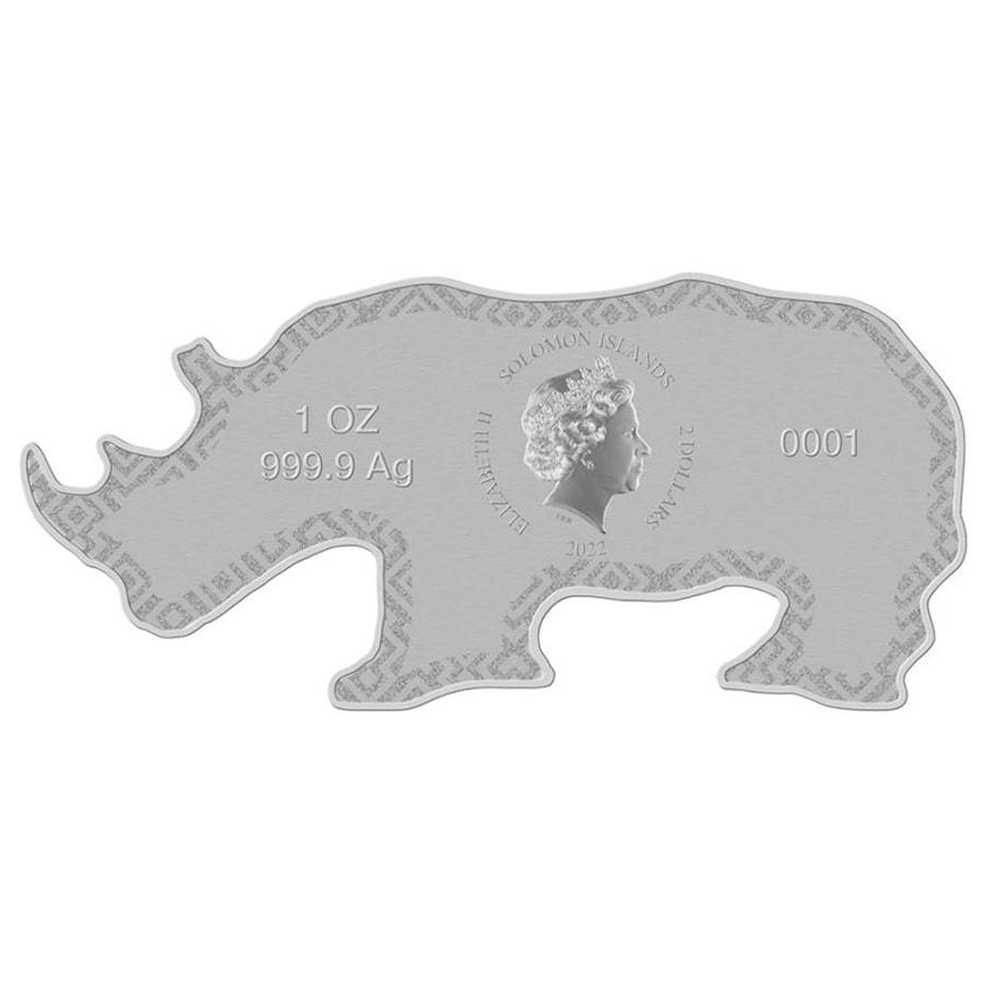 BLACK RHINO ANIMALS OF AFRICA 1 Oz REVERSE PROOF COIN - Image 3