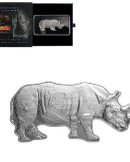 BLACK RHINO ANIMALS OF AFRICA 1 Oz REVERSE PROOF COIN,