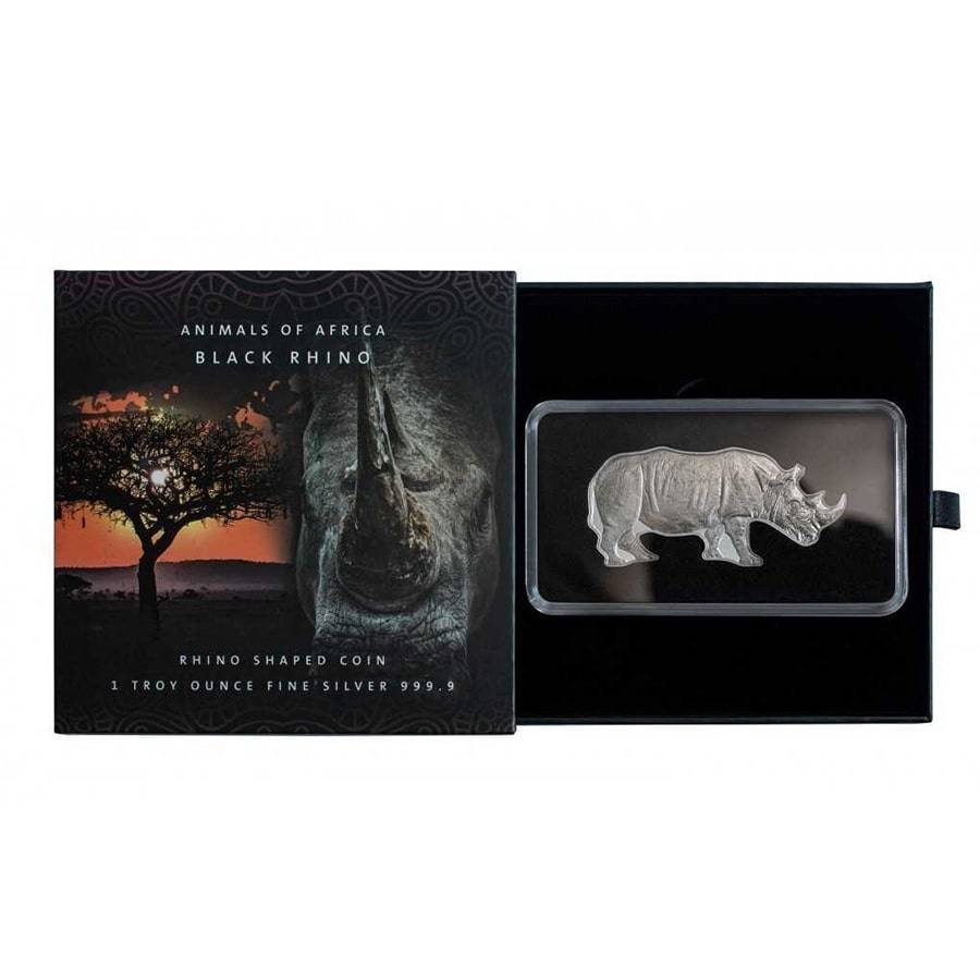BLACK RHINO ANIMALS OF AFRICA 1 Oz REVERSE PROOF COIN - Image 4