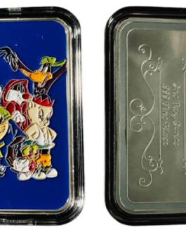 Looney Tunes Bugs Taz & Crew - 1 OZ Silver Enameled Art Bar