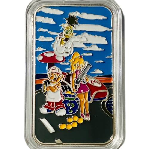 Gangster MARIO & PEACH 1oz Silver Bar