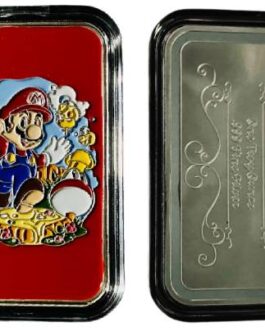 Rare Super Mario 1 Oz Silver Enameled Art Bar