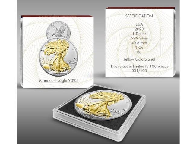 2023 American Eagle Ag999 1 Oz Yellow Gold - Image 3