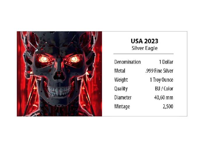 2023 U.S. EAGLE A.I. TERMINATOR EDITION 1 OZ SILVER COIN - Image 3