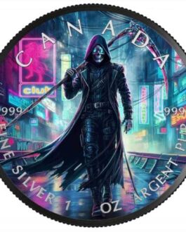 Grim Reaper Cyberpunk Black ruthenium 1oz 999.9 Silver Coin