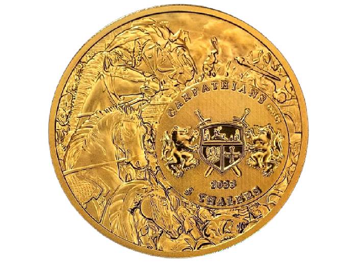 2023 4 Horsemen of the Apocalypse White Horse Gilded 1 oz Silver - Image 2