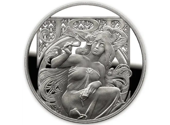 JOB, Mucha Collection 1oz .999 Silver Proof Round