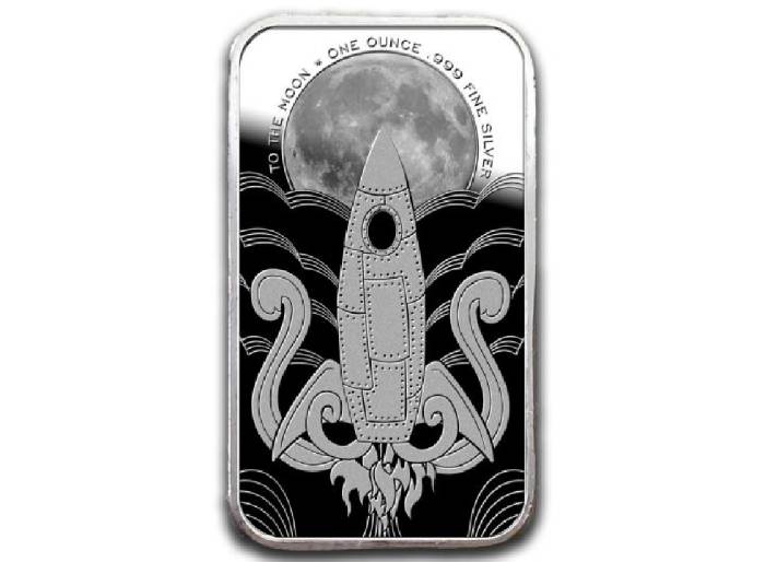 Silver To The Moon Birth of Silver 1 oz Proof Bar - Image 2