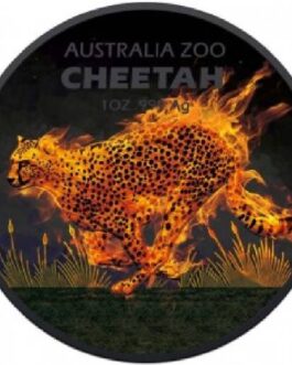 1oz Australia Silver Zoo Burning Cheetah Black Platinum Coin