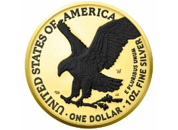 2023 Silver Eagle 24k Gold with Black Platinum - Image 2