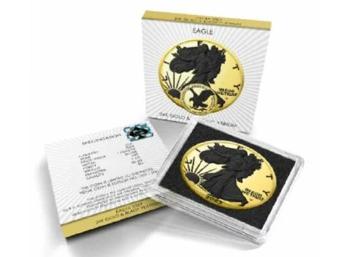 2023 Silver Eagle 24k Gold with Black Platinum - Image 3