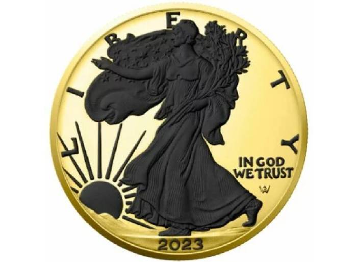 2023 Silver Eagle 24k Gold with Black Platinum