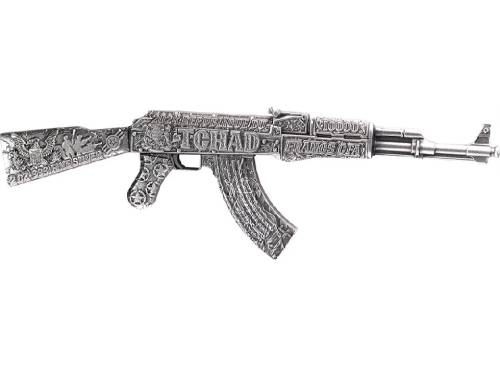ASSAULT RIFLE Antiqued 2 Oz Silver Coin