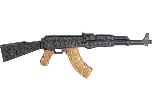 ASSAULT RIFLE Black & Gold 2 Oz Silver Coin - Image 2