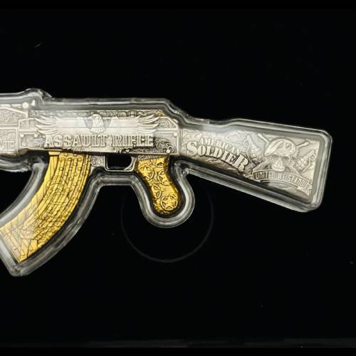 ASSAULT RIFLE Gilded 2 Oz Silver Coin - Image 5