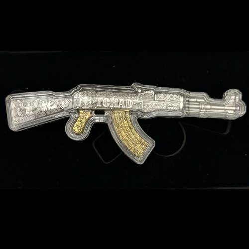 ASSAULT RIFLE Gilded 2 Oz Silver Coin - Image 7