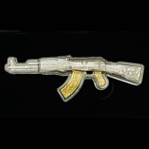 ASSAULT RIFLE Gilded 2 Oz Silver Coin