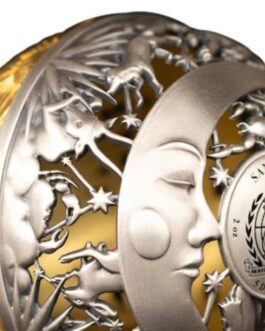 SUN AND MOON Filigree Spherical 2 Oz Silver Coin