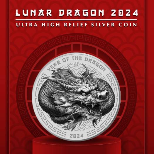 2024 Fiji Year of the Dragon UHR 1 oz Silver Coin - Image 3