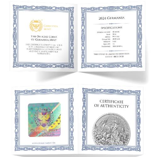 2024 GERMANIA 2 OZ SILVER BU COIN - Image 5