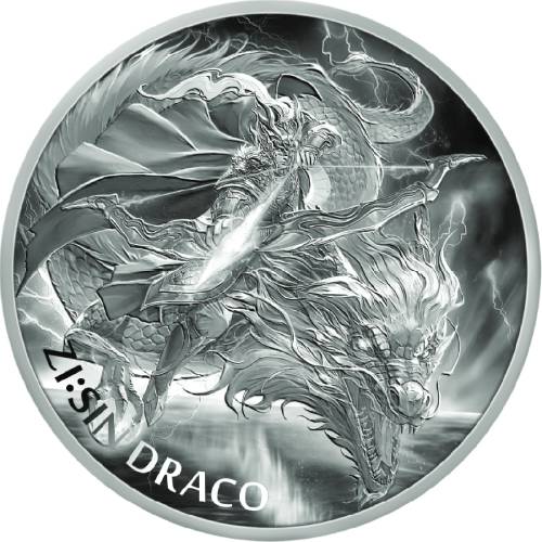 KOMSCO ZI:SIN DRACO DRAGON 1 OZ PURE SILVER BU