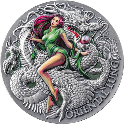 The Dragonology Oriental Lung 2 Oz Ultra High Relief coin