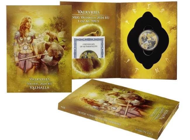 2024 VALKYRIES SOLVEIG VALHALLA 1 OZ SILVER GILDED - Image 3