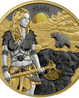 2024 VALKYRIES SOLVEIG VALHALLA 1 OZ SILVER GILDED COIN