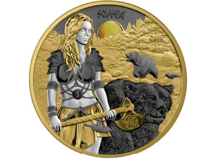2024 VALKYRIES SOLVEIG VALHALLA 1 OZ SILVER GILDED COIN