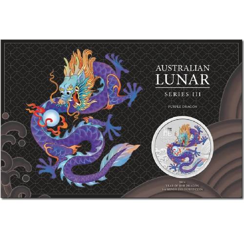 1 oz Silver Lunar Purple Dragon-ANDA Expo Special Card - Image 3
