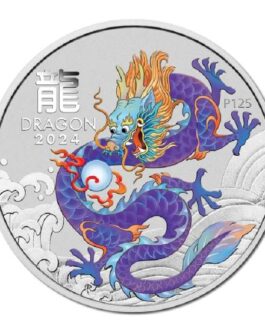 1 oz Silver Lunar Purple Dragon-ANDA Expo Special Card