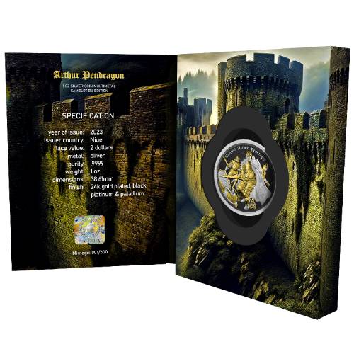 Arthur Pendragon Camelot Multimetal 1 OZ Silver Coin - Image 3