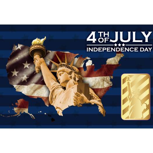 INDEPENDENCE 2024 1/10 OZ PURE GOLD BAR IN ASSAY