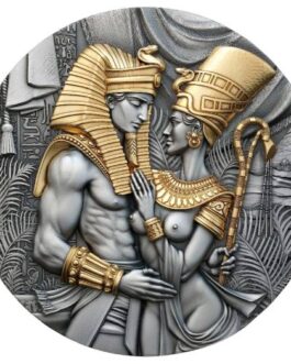 AMENHOTEP AND NEFERTITI 2 Oz Silver Coin