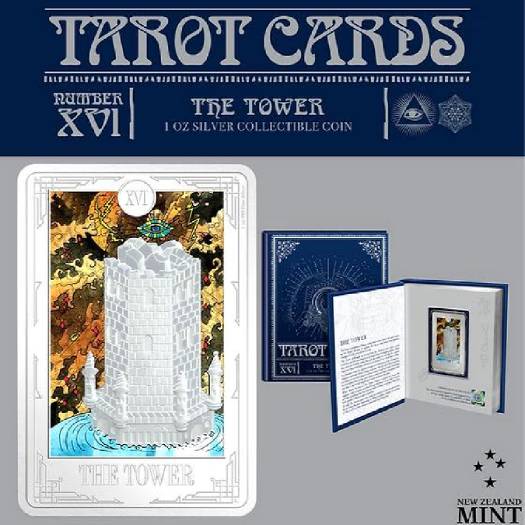 Tarot Cards XVI – The Tower 1oz Silver Coin