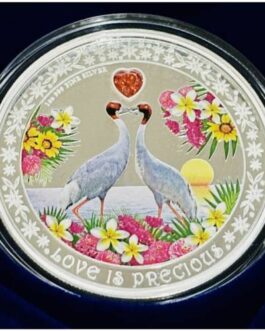 2023 Niue Love is Precious Swans 1oz Silver Colored Proof Coin